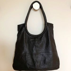 Black Leather Tote / Shoulder Bag